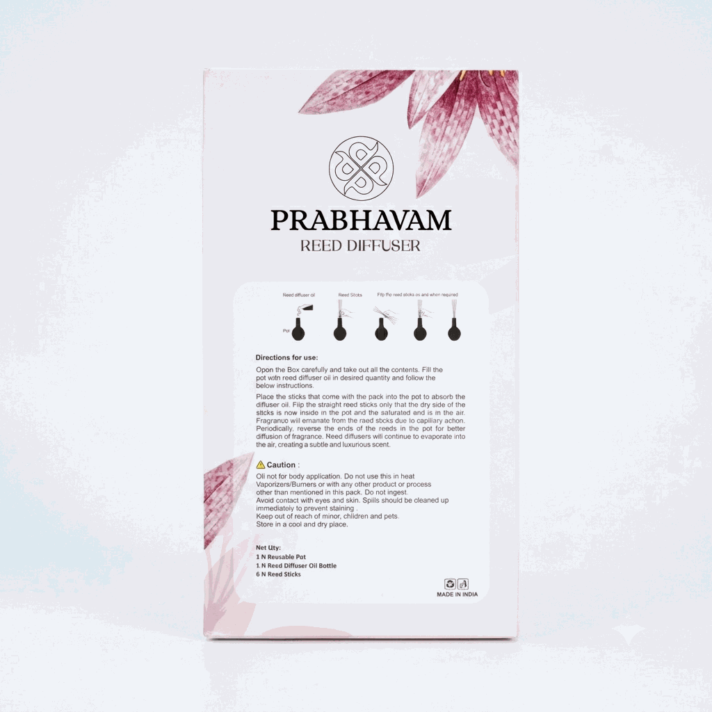 Reed Diffuser (Pack - 60 ML) | Jasmine Fragrance | Eco-Friendly with Natural Rattan Sticks thumbnail