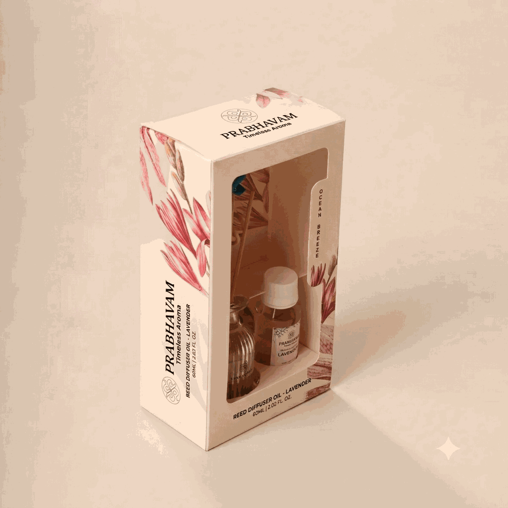 Reed Diffuser (Pack - 60 ML) | Lavender Fragrance | Eco-Friendly with Natural Rattan Sticks thumbnail