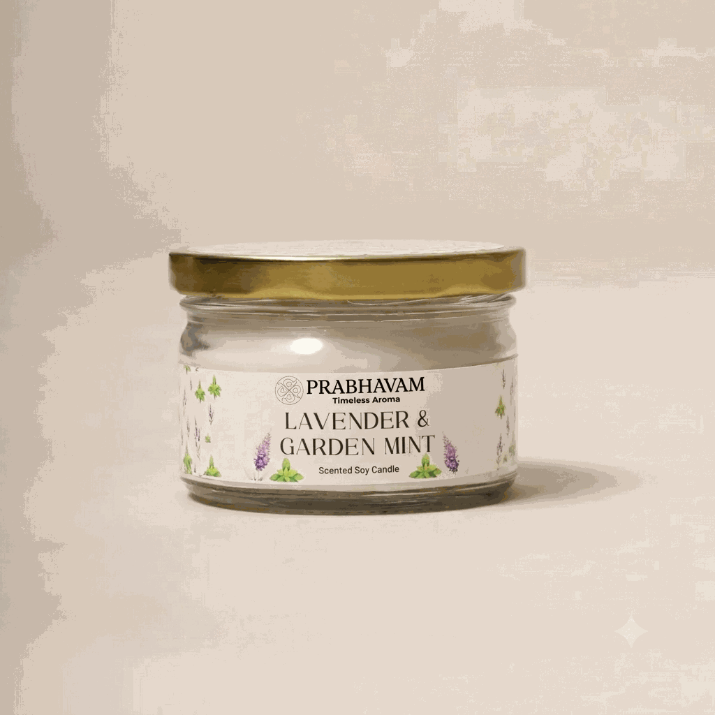 2-Wick Luxury Glass Jar Candle | Lavender & Garden Mint | Double the Glow, Double the Ambience thumbnail