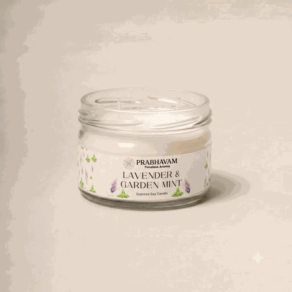 2-Wick Luxury Glass Jar Candle | Lavender & Garden Mint | Double the Glow, Double the Ambience thumbnail