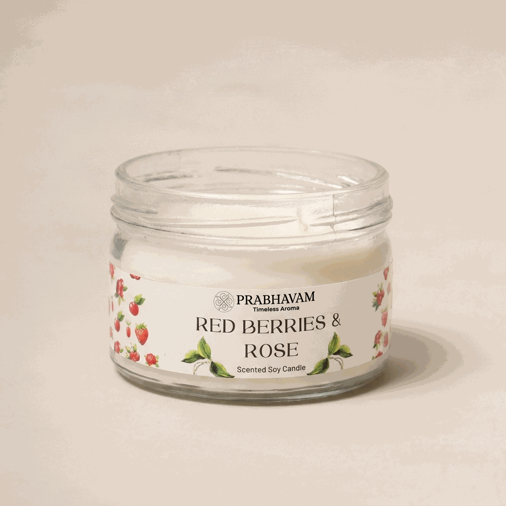  2-Wick Luxury Glass Jar Candle | Red Berries & Rose Fragrance thumbnail