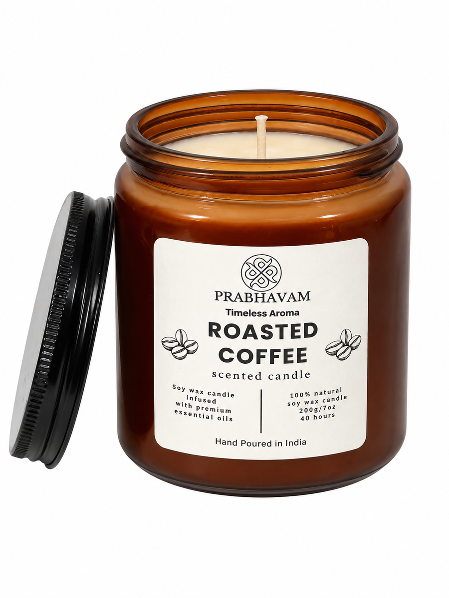 Amber Jar Soy Wax Candles (200g each) | Roasted Coffee | Clean Long Burn with Natural Cotton Wicks thumbnail
